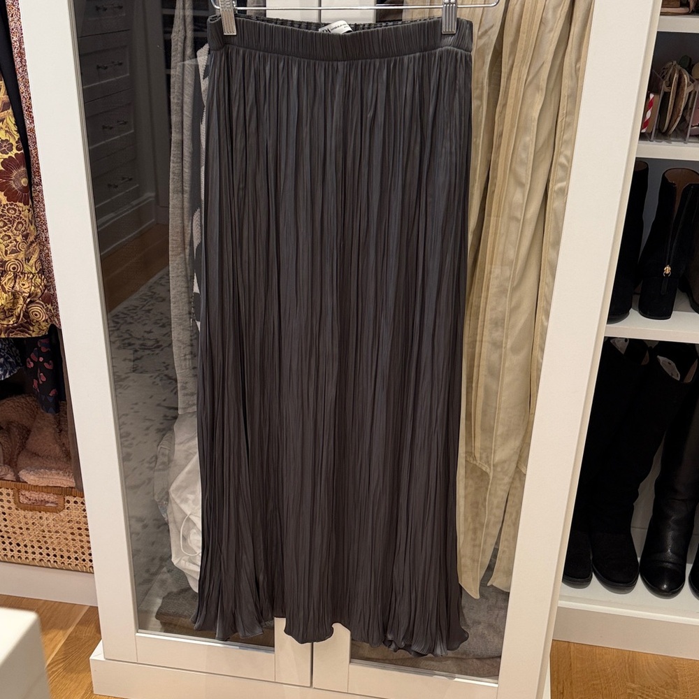 Zara Elegant Gray Pleated Skirt